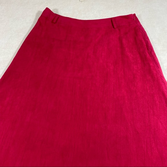 M Collection Aline Midi Skirt Pink size 10 Midi Skirt Faux Suede side Zip - Picture 3 of 10